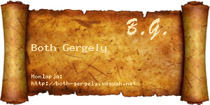 Both Gergely névjegykártya